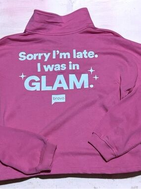 Bravo GLAM Pink Pullover Sweatshirt Size Large (12/14) NWOT